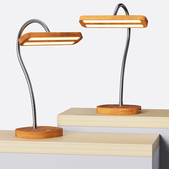 Best OEM Bronze Bedside Lamp Factory Quotes –  Gooseneck LED Wooden Table Lamp QI Wireless Charging Desk Lamp  – LOVELIKING