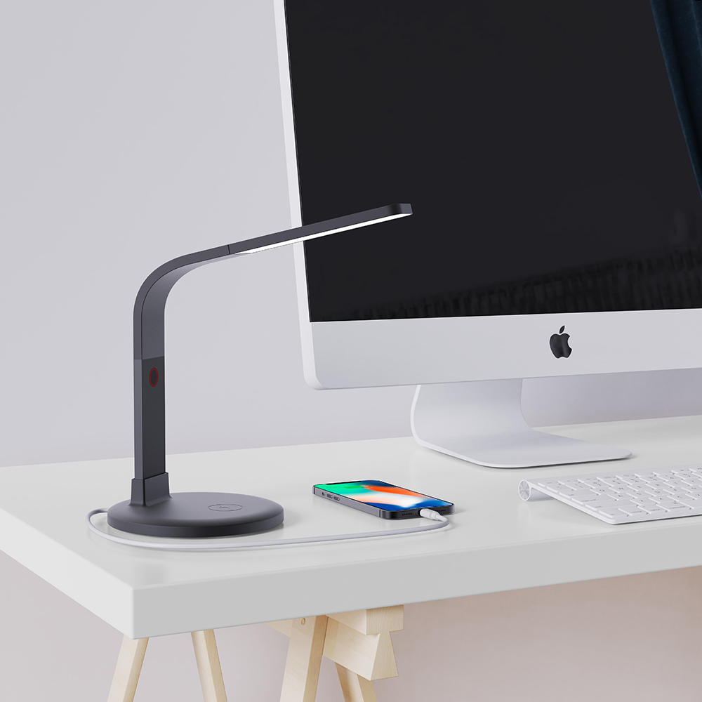 Wholesale China Bedside Lamp With Charging Station Factory Quotes –  LV-LT001 Flexible Wireless Charging Desk Lamp With USB Charging Port   – LOVELIKING