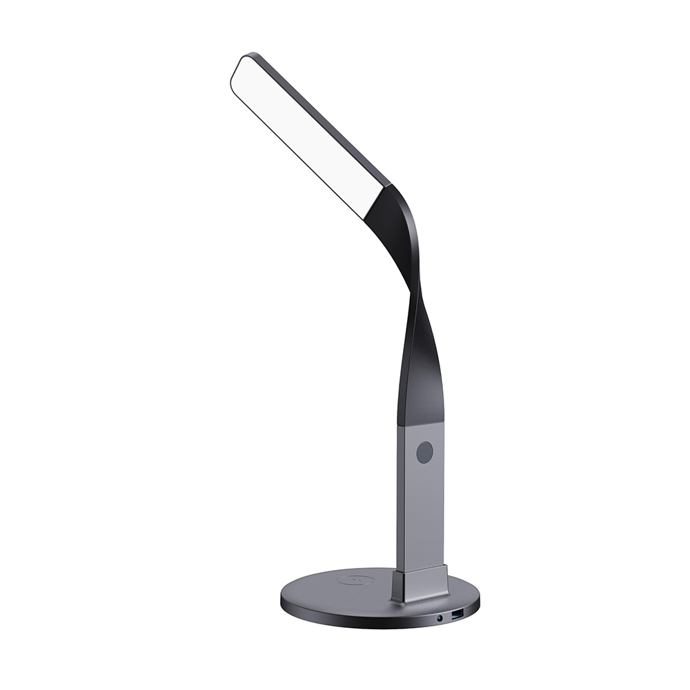 Best OEM Gold Crystal Table Lamp Exporters Companies –  LV-LT001 Flexible Wireless Charging Desk Lamp With USB Charging Port   – LOVELIKING