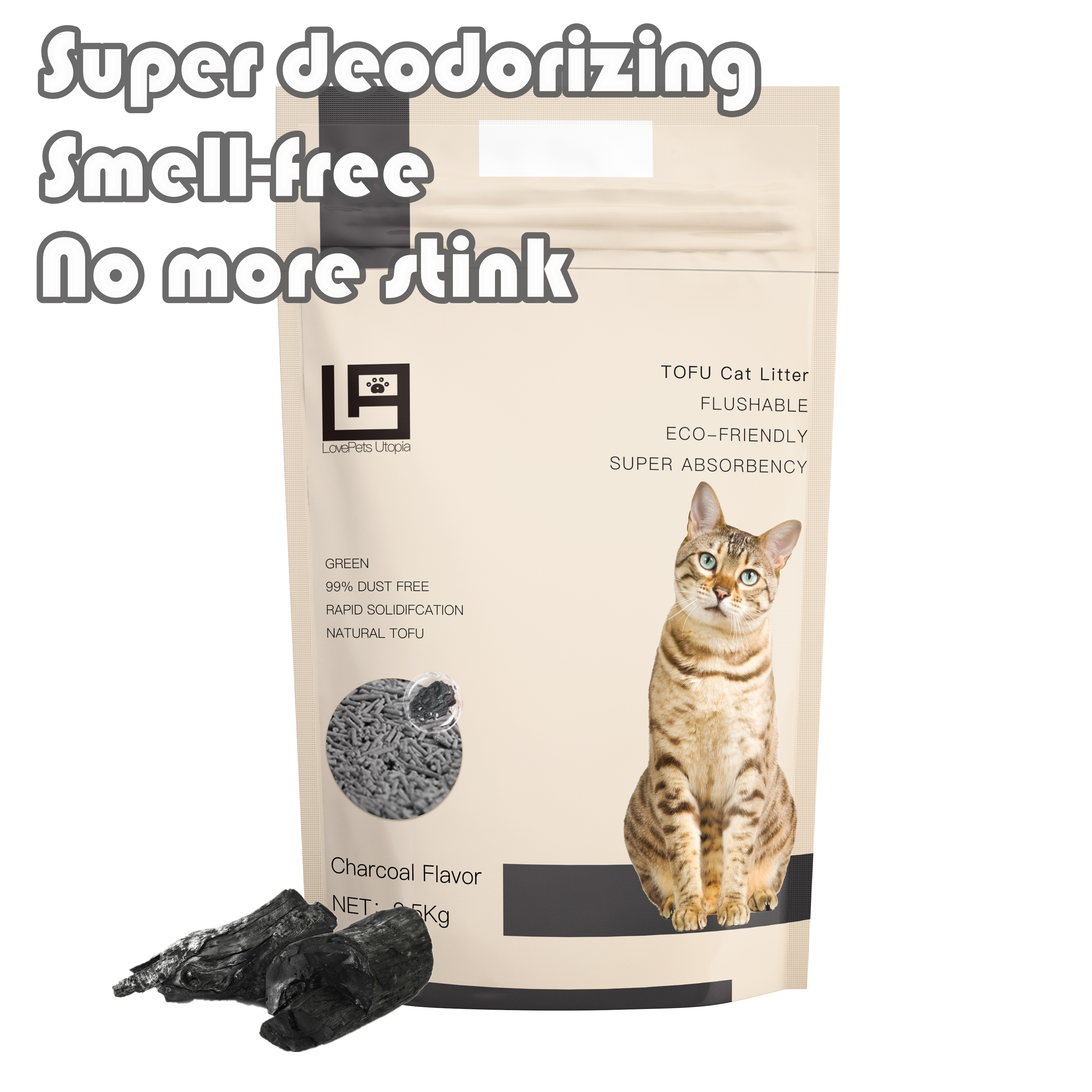 Cheap PriceList for Pura Cat Litter -  Love Pets Utopia Natural Charcoal Flavor Tofu Cat Litter – Pet Paradise