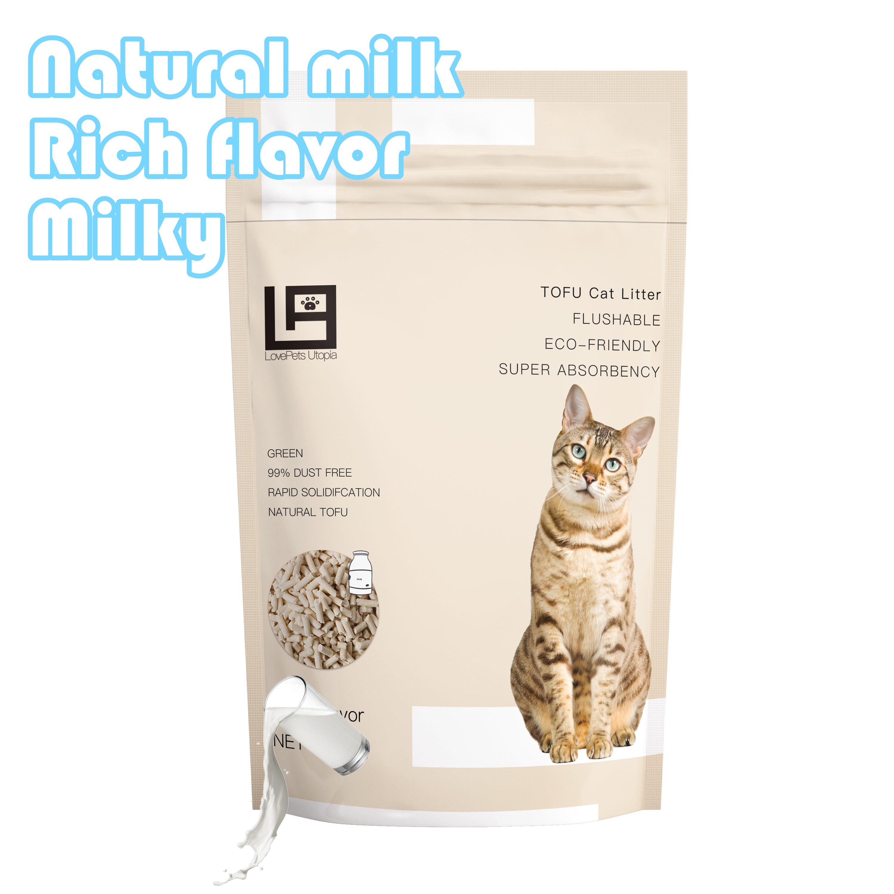 High Performance Odour Beater Carbon Cat Litter - Love Pets Utopia Natural Milk Flavor Flushable Tofu Cat Litter – Pet Paradise