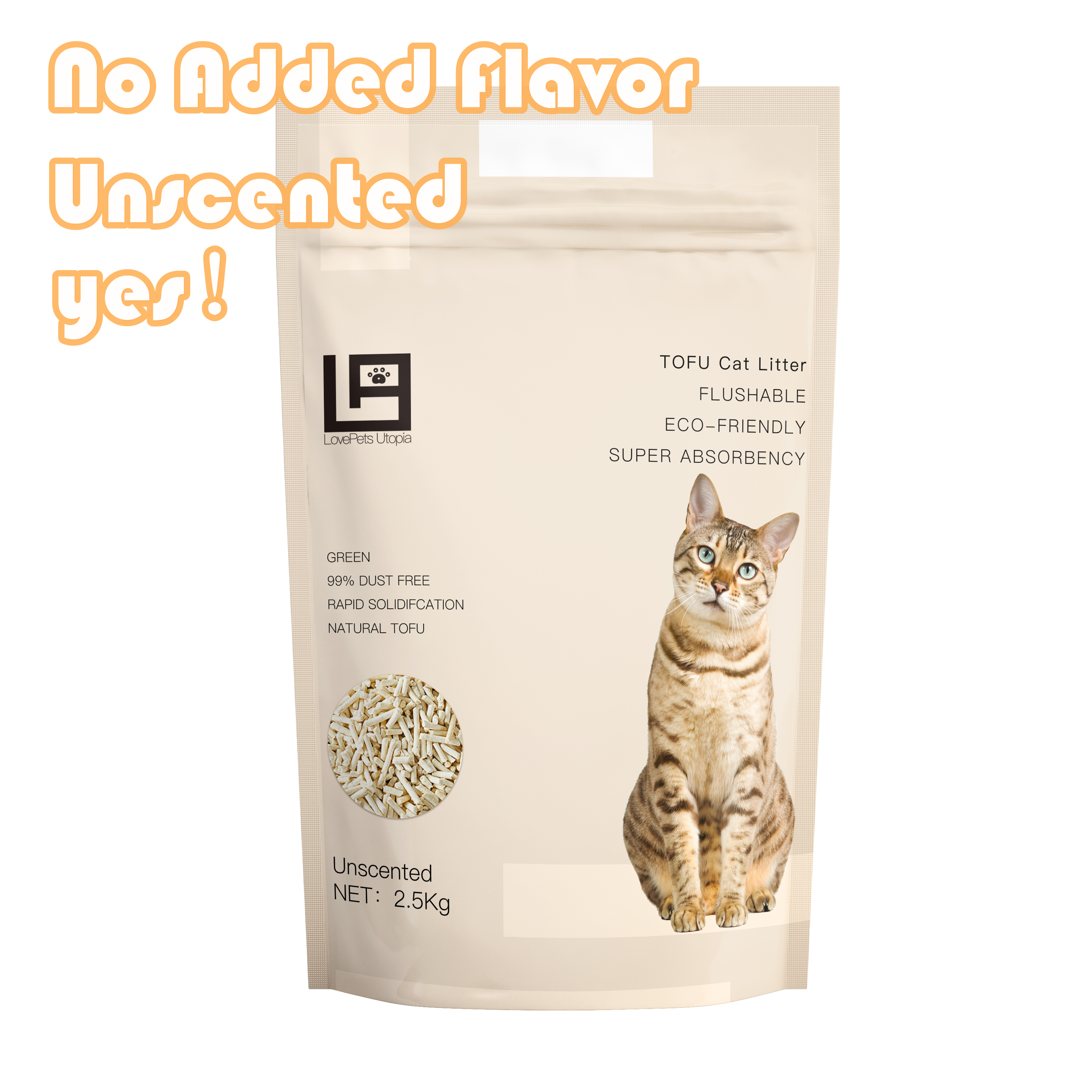 Love Pets Utopia Cat Uscented Flavor Dust Free Tofu Cat Litter Featured Image