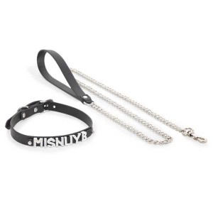 Submissive Custom Letter Spike Collar Chain leash for Woman