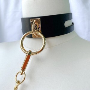 Adult Erotic Cosplay Bondage Game Slave Collar with Chain Leash