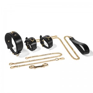 Loverfetish Luxus-Bdsm-Kit-Halsband mit Leine und Manschetten LF034