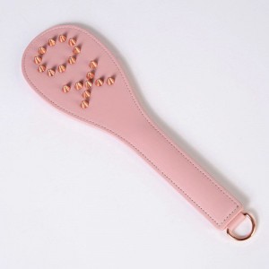 Loverfetish Studded Pink Leather Sex Paddle LF008
