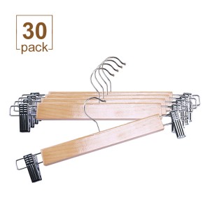 Solid Natural Wooden Pant Skirt Hangers