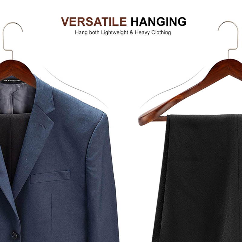 Wooden Clothes Hangers Coat Pant Garments Suit Trouser Bulk Rack