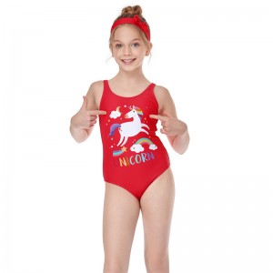 2022 Unicorn Children Swimwear For Girls One Piece Children Swimsuits Girls Swimsuit Kids Bathing Suit 104 Foil Printed