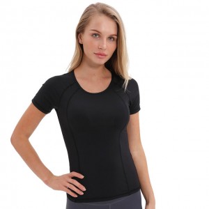Short Sleeve T-Shirt For Fitness Gym Top Nylon Solid Mesh Breathable Slim Sport Female Yoga Shirts Running Woman Workout Tops