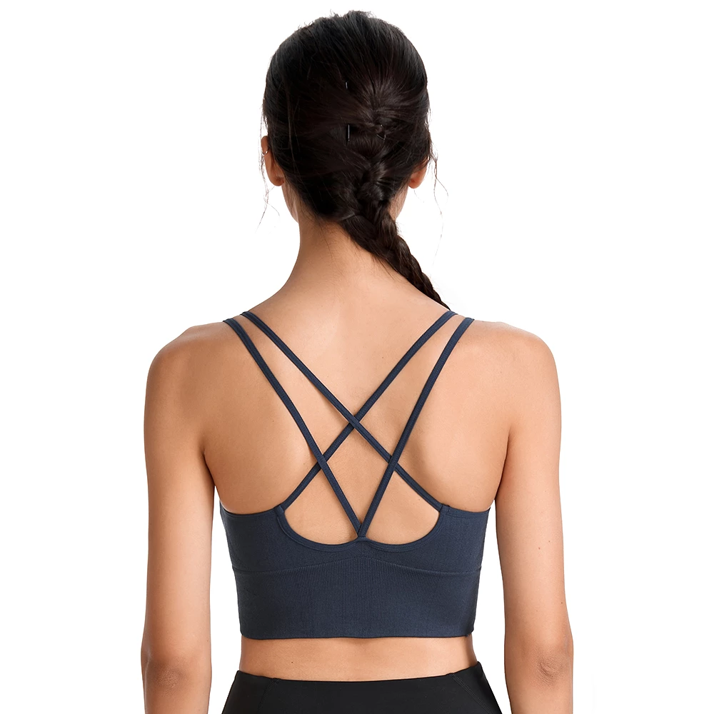 Yoga Underwear Plus Size XXL High Impact Sports Bra Top For Fitness Women Nylon Cross Straps Running Gym Workout Active Wear