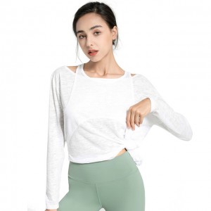 Sport Women Yoga Blouses Top For Fitness Polyester Thin Breathable Loose Gym Clothes Running Workout Long Sleeve Casual Shirts