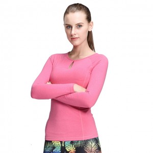 Women Long Sleeve Teardrop-shaped Slim Sport Tight T-Shirt Fitness Running Gym Mujer Deportivas Yoga Padded Shirt Tops