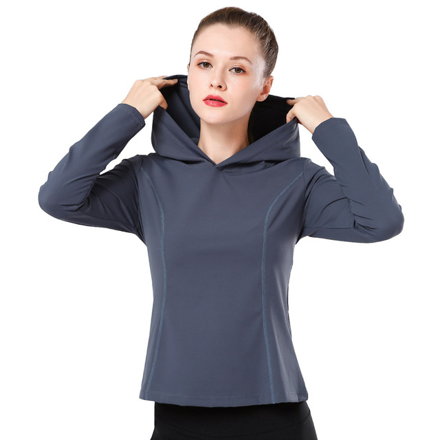 Newly Arrival Long Sleeve T-Shirt - Sports Hoodies Female Nylon Dry Fit Solid Yoga Clothing Ladies Fitness Sportswear Jogging Sweatshirts Outdoor Long Sleeve Shirts  – LYNNSUN