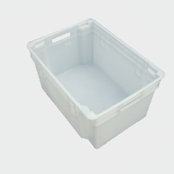 Big plastic nested and stacked storage boxes and bins