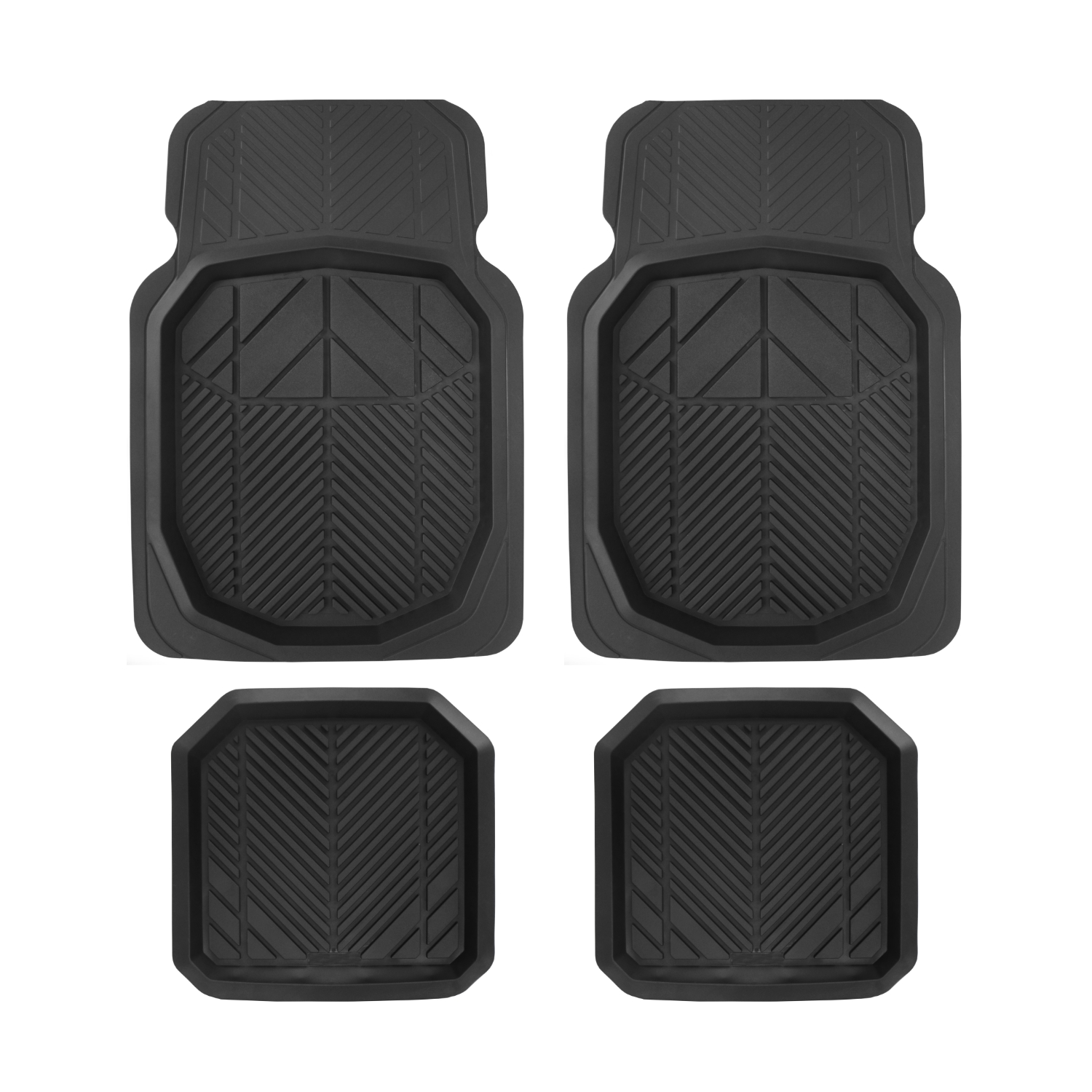 China Wholesale Pvc Mat For Car Factories –  Universal basics 3-Piece All-Weather Protection Heavy Duty Rubber Floor Mats for Cars, SUVs, and Trucks 1884 – Litai