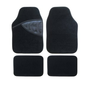 AUTO Carpet Car Floor Mats with Black Safety Heel Pad – Front and Rear Mats Universal Fit for Suvs, Sedans, Vans (4 Pcs) 8809