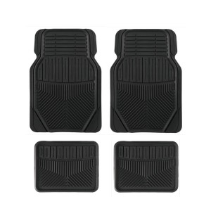 All-Weather Floor Mats with Drainage Channels for Car, Truck, Van & SUV – Waterproof Front & Rear Liners 6801