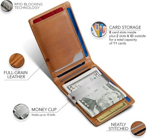 Skræddersyet RFID Mini Dobbelt Fold tegnebog til mænd