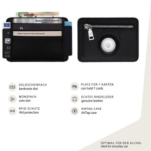 Porta carte di credito in pelle da lavoro sottile dal design classico
