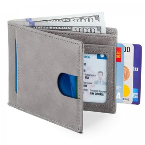 RFID Blocking Slim Leather Thin Minimalist Front Pocket Wallet for Men