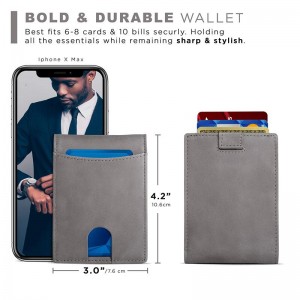 RFID Blocking Slim Leather Thin Minimalist Front Pocket Wallet for Men