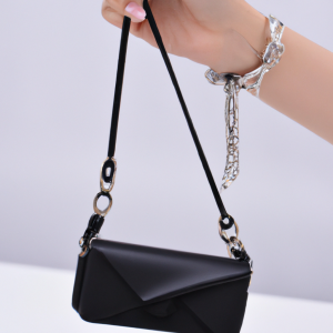 Bolso negro personalizado de la cartera de los bolsos de las mujeres mini