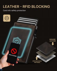 Minimalistische RFID-blokkerende metalen Man Airtag portemonnee-kaarthouder