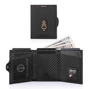 LIXUE TONGYE Պատվերով դրամապանակ Տղամարդկանց քարտապան Սև դրամապանակ