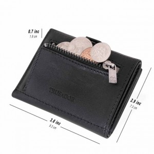 Clip cairt fir RFID Wallet Black Leather Customized