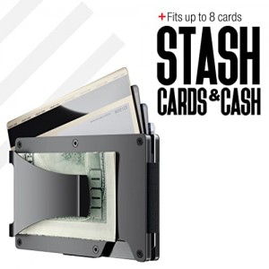 Custodia porta carte di credito in alluminio con fermasoldi in metallo Rfid