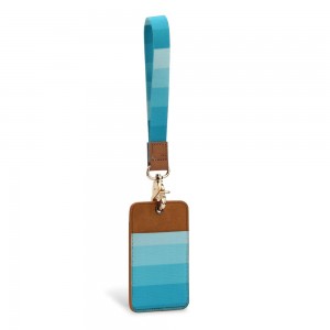 ໂລໂກ້ Custom Colorful Pu Leather cardholder with Lanyard