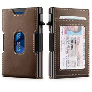 Metalowe ultracienkie portfele Wyskakujące etui na karty kredytowe z identyfikatorem biznesowym