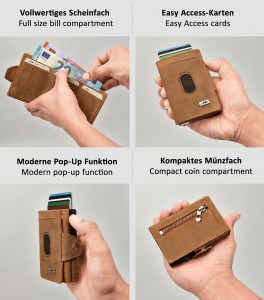 Тонкі мінімалістичні алюмінієві гаманці для чоловіків із блокуванням RFID
