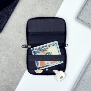 Wholesale Leather Zipper Brown Wallet RFID