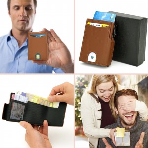 chặn ví mỏng ngăn đựng thẻ bật lên