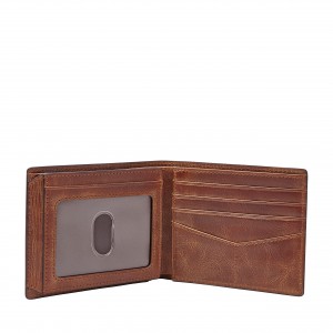 Pánska trojdielna kožená peňaženka s blokovaním RFID z pravej kože