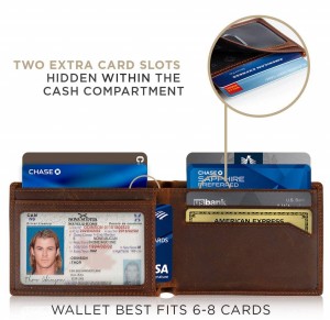 kort lommebok for menn topplag kort klips ekte pickup bag zero wallet