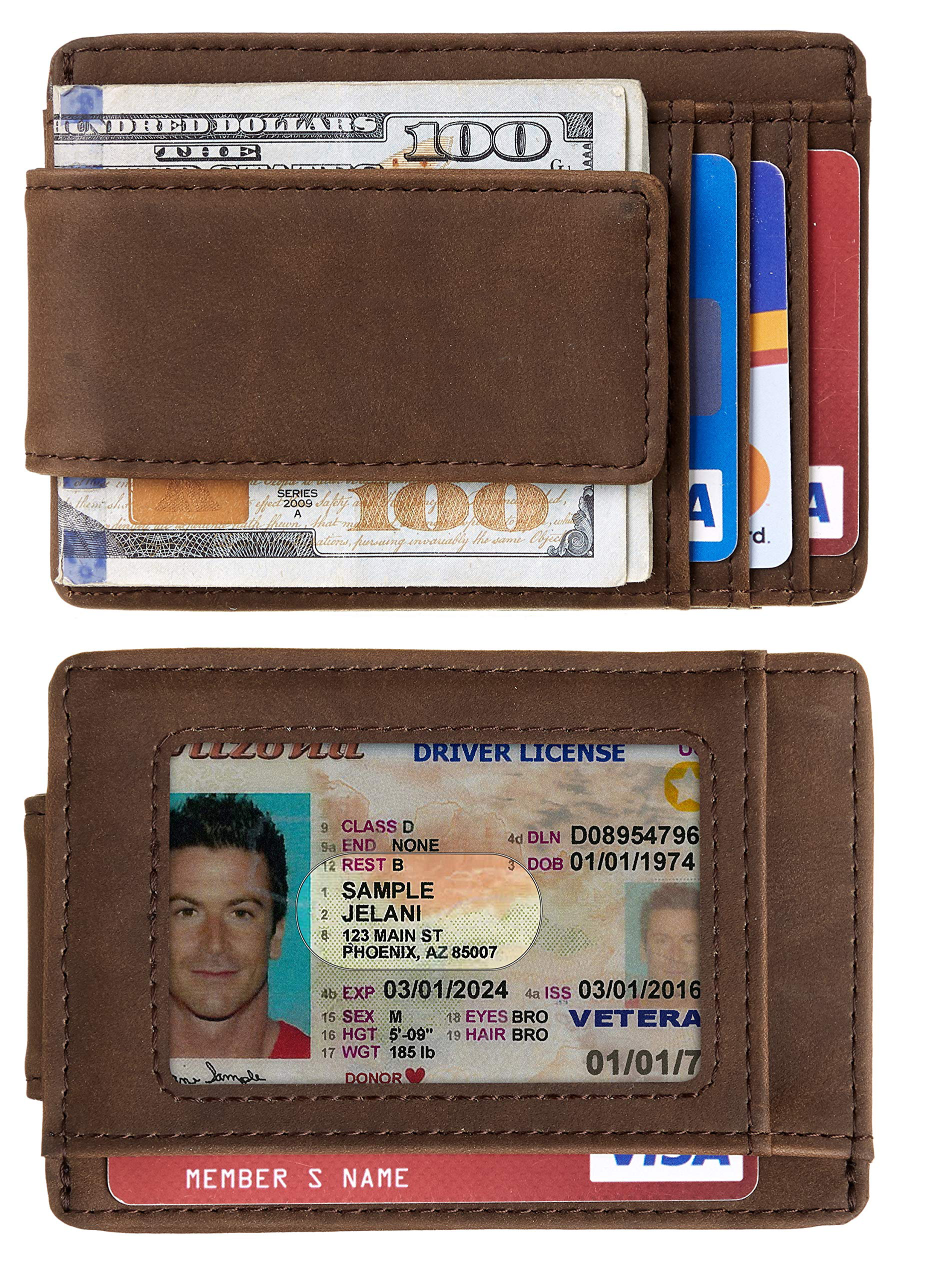 Minimalistisk Slim Genuine Leather Hold Card