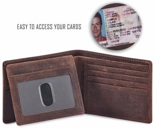 Cowhide Coin Purse Echte Leather Wallet foar manlju