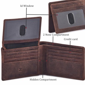 Cowhide Coin Purse Genuine Leather Wallet Para sa Mga Lalaki