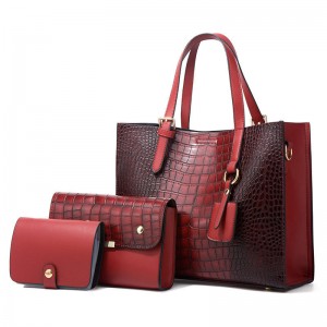 Cheap Wholesale Set Women’s Bag Red Handbag Business