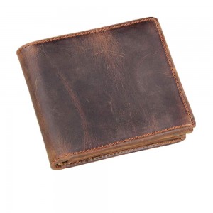 Минималистичный коричневый мужской кошелек, кошелек из натуральной кожи для мужчин