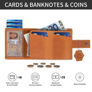 kožený držák na peněženku na kreditní kartu