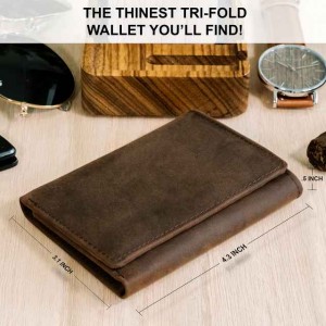 Customized Leather Men's Wallet RFID Tri-Fold Wallet Super Large Capacity Tri-Fold Wallet
