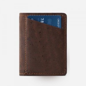 Unisex navnekortholder liten kort saueskinn håndlaget vevd lommebok