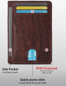Custom na Vegan Slim Unisex Purse Rfid Leather Cork Wallet