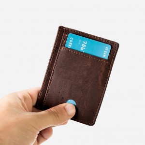Προσαρμοσμένο πορτοφόλι Vegan Slim Unisex Purse Rfid Δερμάτινο πορτοφόλι φελλού