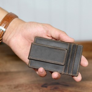 Minimalist Slim Wallet Crazy Horse Leather Wallet