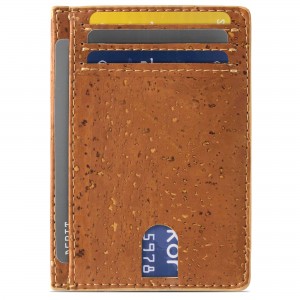 Custom Vegan Slim Unisex Purse RFID Ġilda Cork Wallet